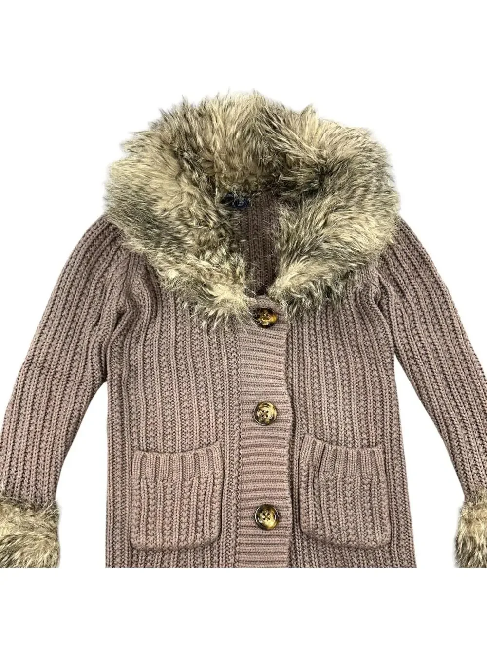 Gap Fuzzy Brown Cardigan‎ Jacket